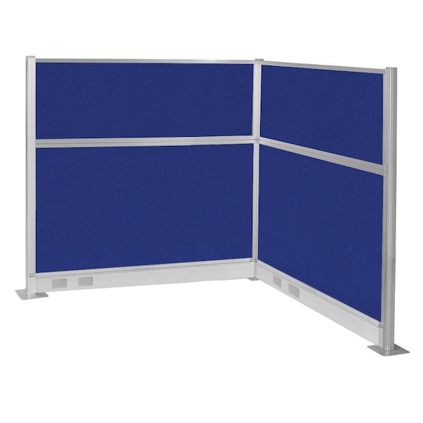 Pre-Configured Hush Panel Electric Cubicle (L Shape) 6' x 6' Royal Blue Fabric